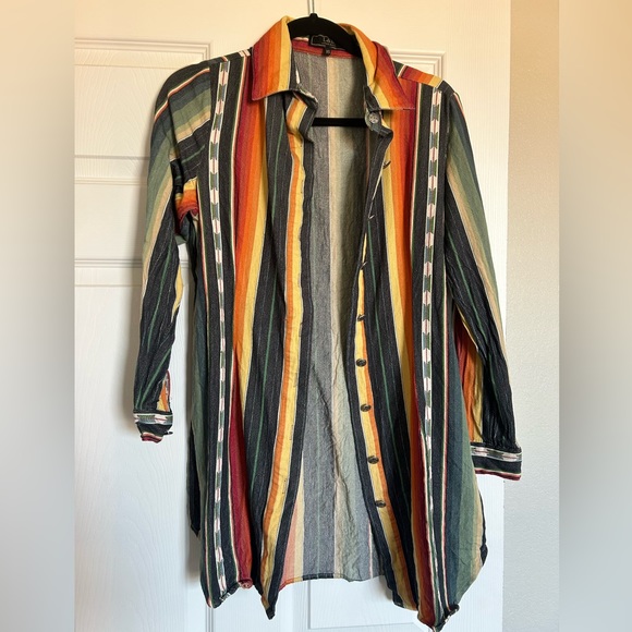 Serape Button Down Dress - Picture 1 of 3